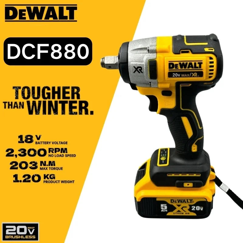 Dewalt DCF880 Cordless Impact Wrench 20V Original 2300RPM Rechargeable 13MM Electric Lithium Battery Wrench 203Nm Power Tools