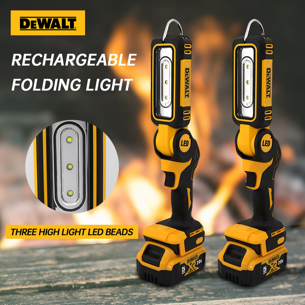 Dewalt Work Light LED Lighting 20V Battery 90 Degree Foldable Flashlight Multifunctional Household Handheld Emergency Light