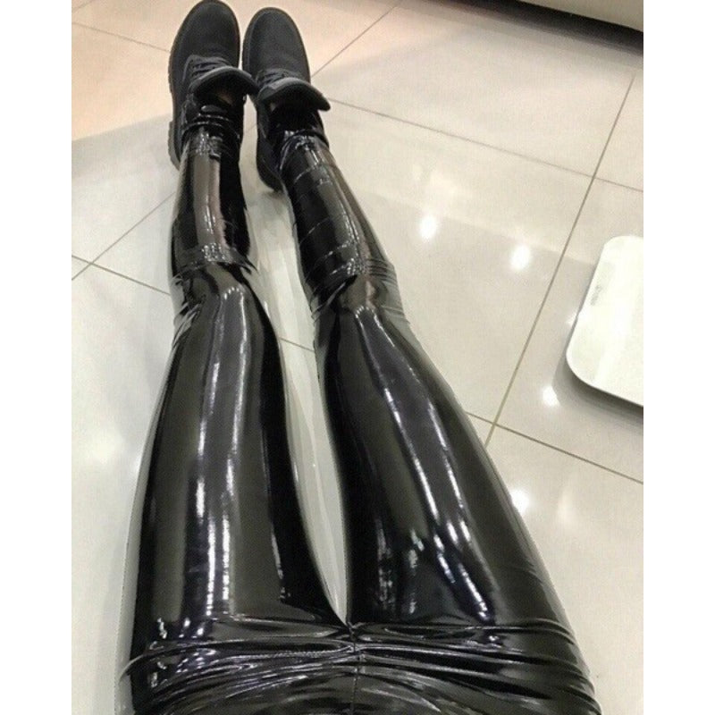 Women thin leather pants autumn and winter high waist slim slim slim leggings wear