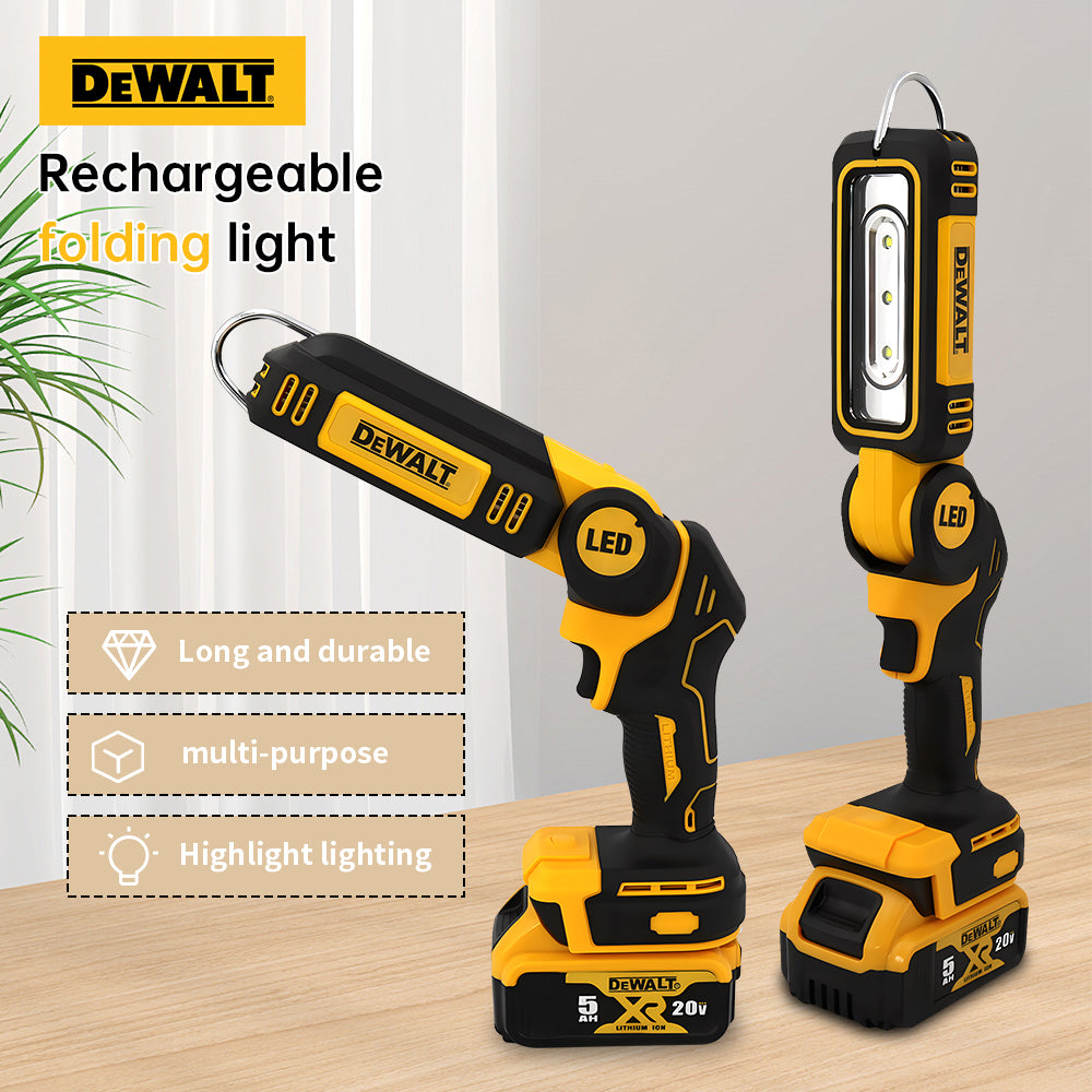 Dewalt Work Light LED Lighting 20V Battery 90 Degree Foldable Flashlight Multifunctional Household Handheld Emergency Light