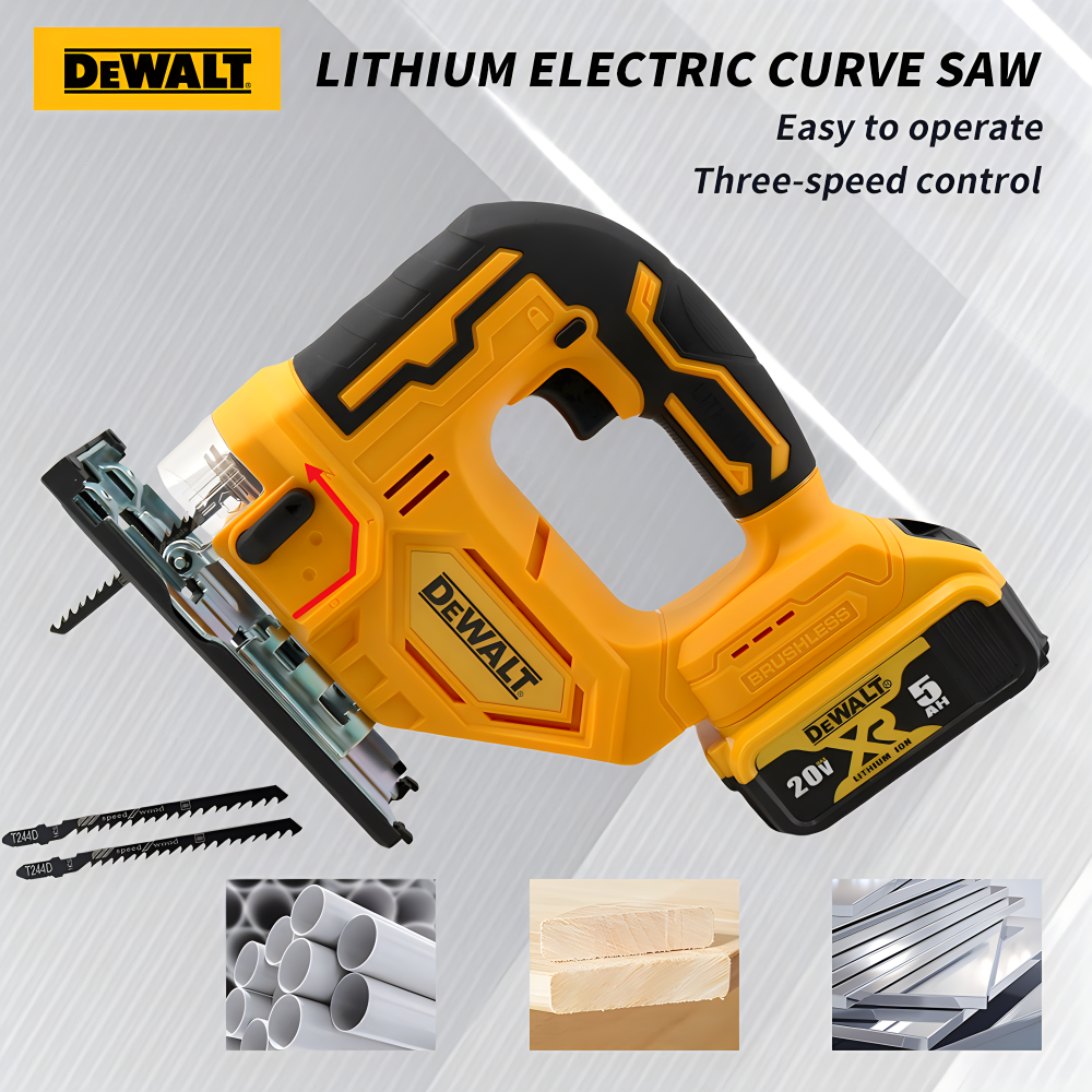 Dewalt Cordless Brushless Curve Jig Saw Wood Metal Cutting Multifunctional Rechargeable Electric Cutting Tool For 20V Battery