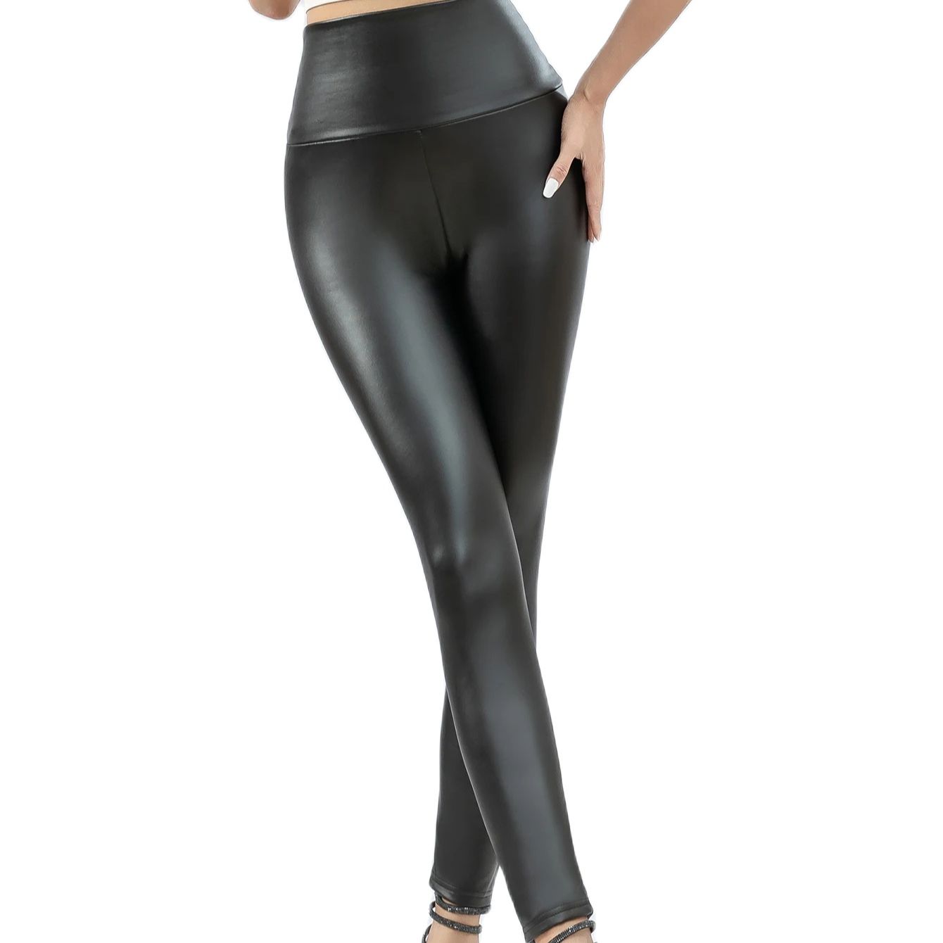 Women thin leather pants autumn and winter high waist slim slim slim leggings wear