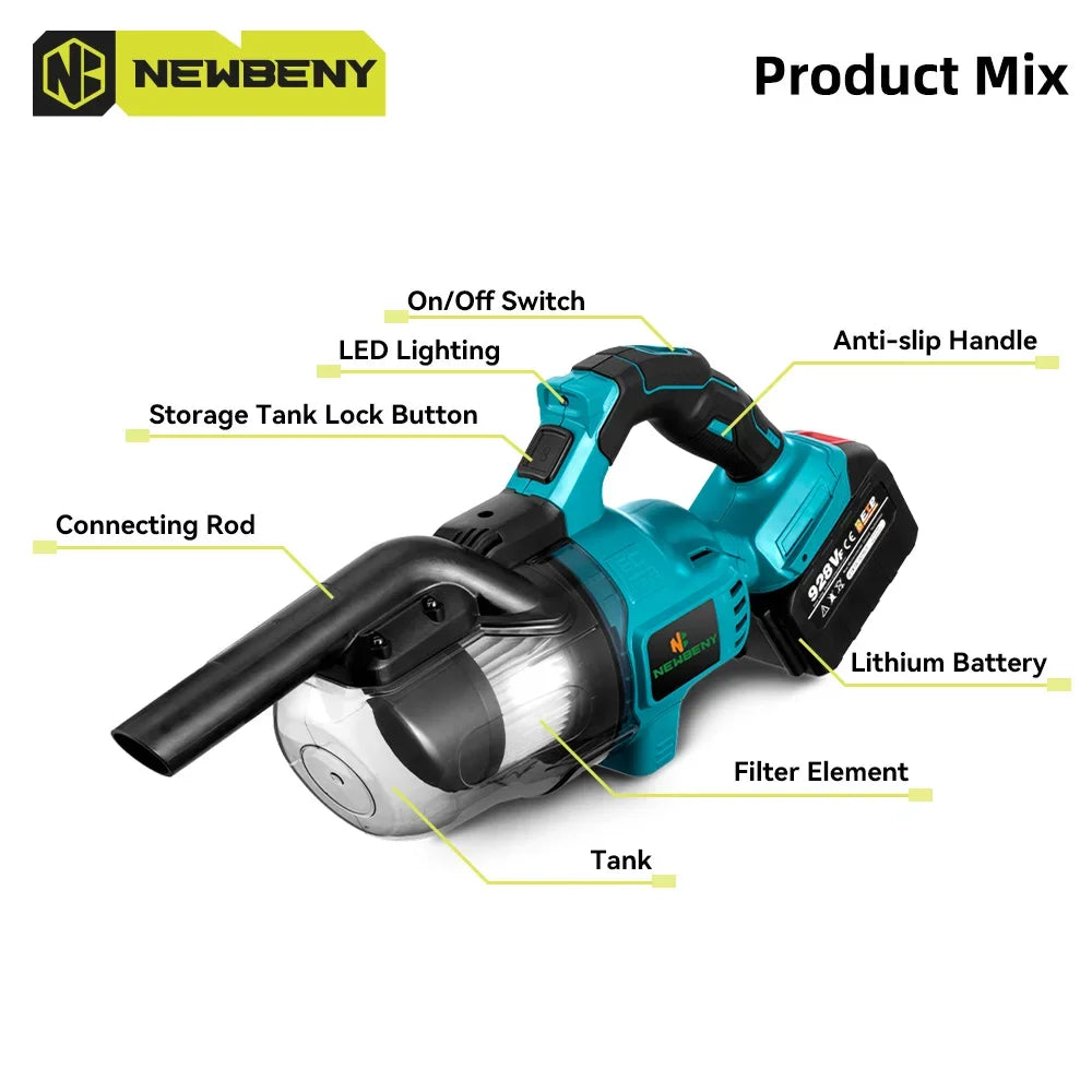 Electric Vacuum Cleaner Cordless Portable Efficient Household Industrial Construction Clean Tools For Makita 18V Battery