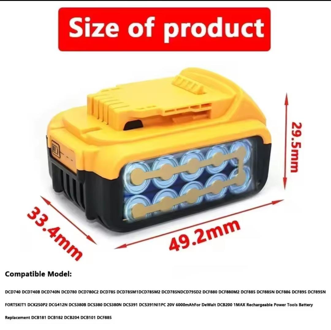 DCB200 20V Battery Compatible with dewalt power Tools  rechargeable electric tool Lithium batteries 20V