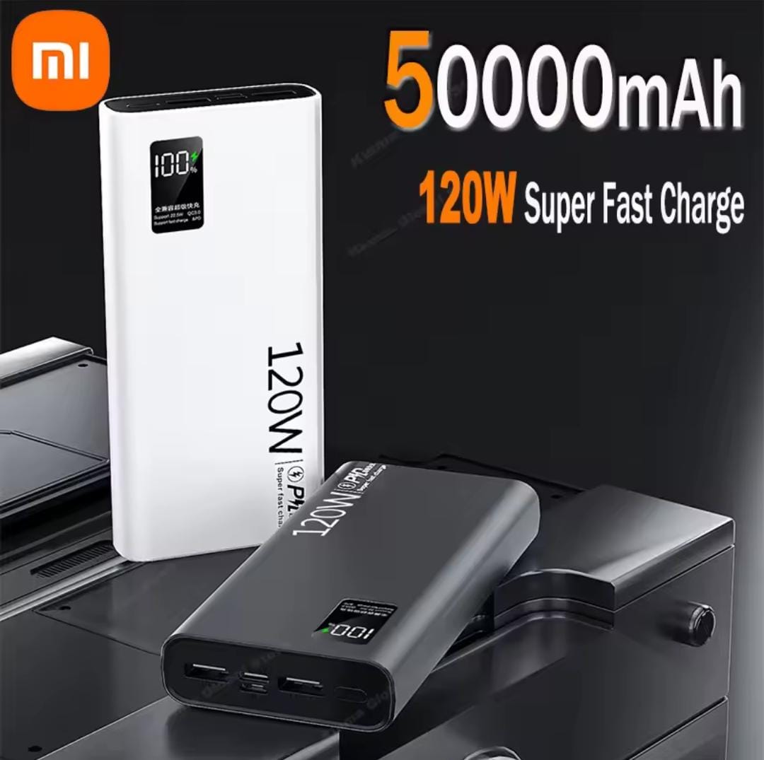 Xiaomi 120W High Capacity Power Bank 50000mAh Fast Charging Powerbank Portable Battery Charger For iPhone and Android