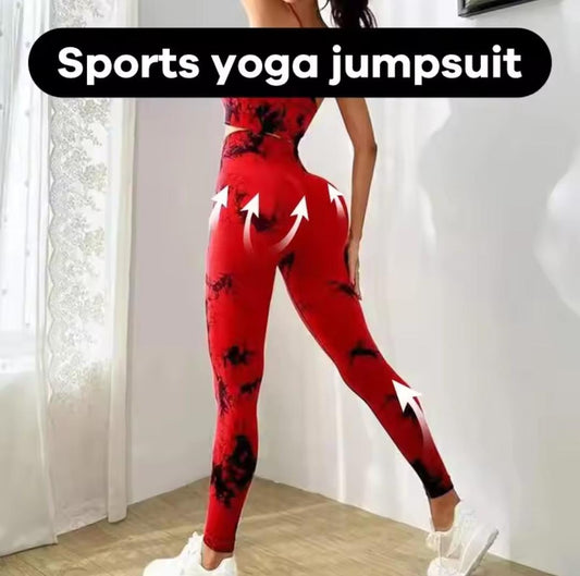 Tie Dye Yoga Women's Tracksuit Fitness Yoga Sets Sportswear Workout Bra+High Waist Leggings Gym Clothing Seamless Sports Suits