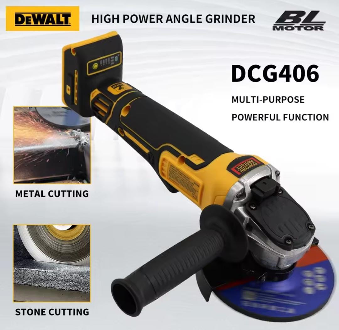 DEWALT DCG406 Kit 100/125MM 20V Angle Grinder Brushless Maglev Metal Cutting Charging Angle Grinder