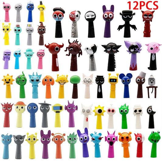 New 12PCS Sprunki Figures Set | 6-8cm PVC Anime Action & Toy Figures for Kids