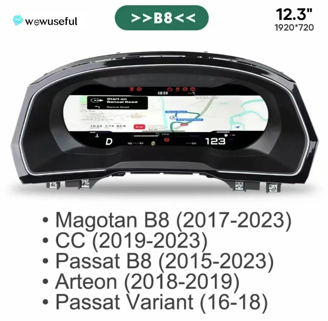 12.3'' Digital Dashboard Cluster For VW CC Scirocco Jetta 4 Golf 6 MK7 Passat B8 B6 7 Variant virtual Instrument Paneel Cockpit